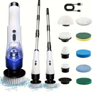 IAGREE Brosse de Nettoyage Rotative Électrique Sans Fil, 3 Vitesses Réglables, Brosse de Douche Portative, Brosse Rotative en Plastique 9/6 pour Nettoyage des Sols - Product Image 1