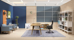 Juego de escritorio de oficina ejecutivo de madera moderno en forma de L con diseño ergonómico y construcción duradera para oficina - Product Image 3