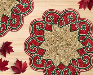 ที่ชาร์จทรงกลมทำด้วยมือสำหรับการรับประทานอาหารสุดหรูและของตกแต่งวันหยุดลูกปัดทำมือไม่เหมือนใครที่รองจานบนเฟอร์นิเจอร์บ้าน - Product Image 4