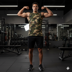 Custom High Quality Casual Camo Tank Top for Gym Training <b>Men</b> Hunting Printed Sublimation Design 100% Cotton for <b>Pump</b> Show - Product Image 1