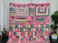 Boujaad Tapis Marocain Pour Salon Tapis Personnalisé Taille Rose Abstrait Tapis Bohème De Laine De Haute Qualité Au Meilleur Prix