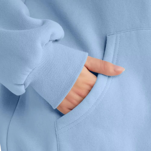 2025 meilleure vente personnalisé OEM écologique décontracté hiver chaud femmes survêtement ensemble bleu clair 100% coton polaire - Product Image 5