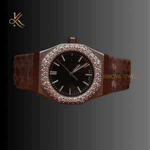 Thiết kế đồng hồ kim cương moissanite dành cho nam giới với vẻ ngoài sang trọng táo bạo được tạo ra cho những người coi trọng phụ kiện vượt thời gian Chất lượng cao - Product Image 1
