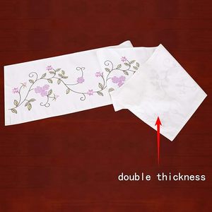 Caminos de mesa Bordados florales rústicos de algodón grueso doble para uso doméstico lavanda púrpura para primavera y verano - Product Image 5