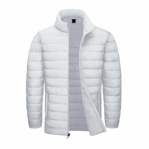 Custom Logo OEM Men Puffer Jacket Lightweight Quilted Winter Jacket Stand Collar Windproof Warm Casual Outdoor <b>Coat</b> - Product Image 3