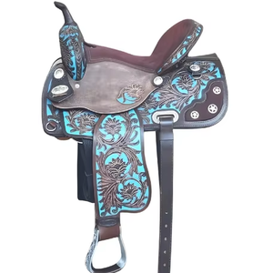 Selles de course occidentales et anglaises en cuir véritable de qualité supérieure pour l'équitation - Product Image 1
