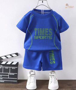 Costume à manches courtes pour enfants Vêtements de sport pour garçons Ensemble deux pièces à séchage rapide pour filles - Product Image 1