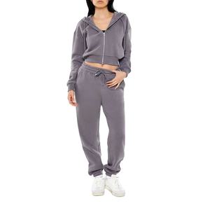 Ensemble de survêtement court en coton pour femme, personnalisable avec logo, vente en gros, fabricant OEM de haute qualité, fournisseur d'ensembles de jogging - Product Image 1