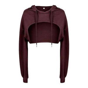 Prix usine Crop Hoodie Plus La Taille À Manches Longues Crop Top À Capuche Respirant Tissu Casual Wear Fashion Hoodies - Product Image 5