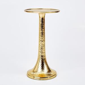 Luxury <b>Gold</b>-Finished Hammered Brass <b>Pillar</b> <b>Candle</b> Holder for Home Christmas Wedding Tabletop Decoration - Product Image 5