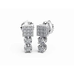 Pendientes de Diamantes de Laboratorio de Doble Esfera de Oro de 9 Quilates de Primera Calidad, Corte Redondo, Joyería de Diseño, Proveedor Mayorista de Exportación OEM - Product Image 4