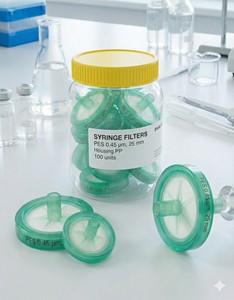 Filtre à seringue de qualité supérieure, marque AARK, 13 mm, 0,45 µm, matériau PES, boîtier PP, non stérile, processus de filtration personnalisé OEM, 90C - Product Image 3