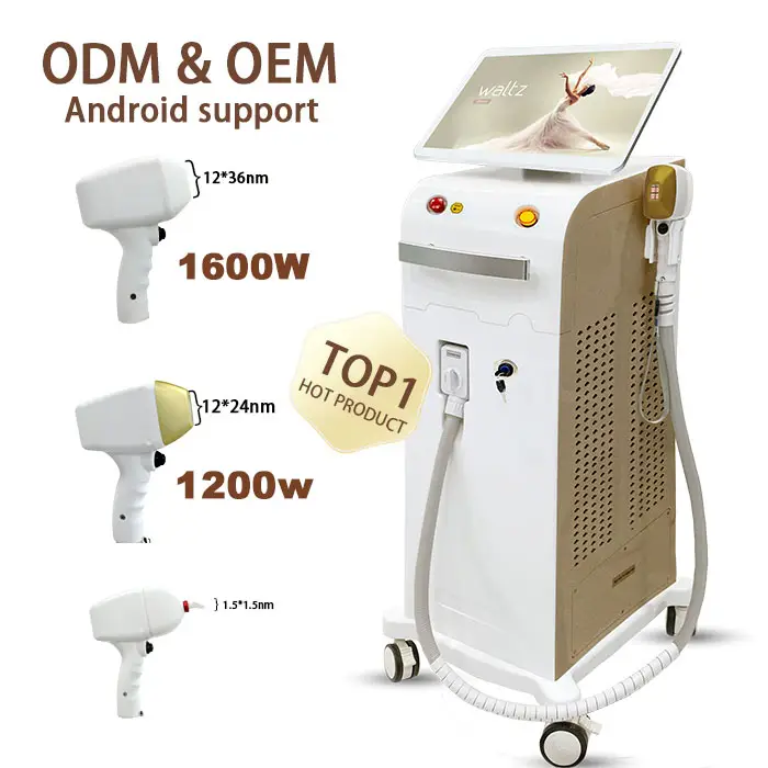 2024 Laser terbaik profesional 1200W laser dioda penghilang rambut 755nm 808nm 1064nm dioda laser penghilang rambut harga mesin