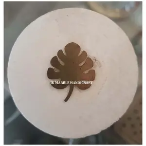 Ấn Độ nhà sản xuất của Brass Inlay Marble Coaster Set dở dang Marble Coaster Set