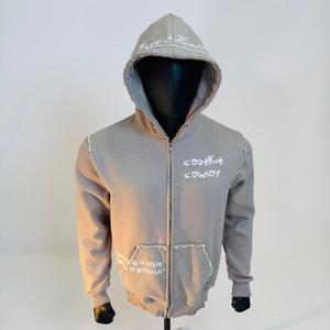 Sweat-shirts pour hommes de haute qualité avec impression sérigraphique, effet vieilli, strass, streetwear, surdimensionnés, fermeture éclair, respirants - Product Image 4