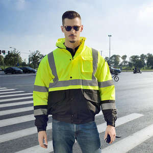 Veste de sécurité imperméable à glissière Vêtements de travail de construction Manches amovibles Vestes de travail réfléchissantes d'hiver - Product Image 4