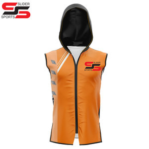 Unisex sublimated <b>sleeveless</b> <b>hoodies</b> Tank top jersey top - Product Image 4