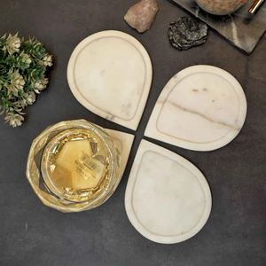 Natural Stone Marble Coaster Set Handmade Luxury Drink Coasters for Table Decor Hotel Restaurant Wholesale - Product Image 2