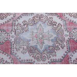 พรมตุรกีขนาด 4.1x6.8 ฟุต พรมวินเทจ พรมลายดอกไม้สีแดงน้ำเงิน - Product Image 5