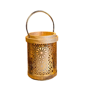 Linternas de vela de metal de diseño elegante con mango Linternas de decoración del hogar Nuevo diseño Linterna de color dorado - Product Image 2