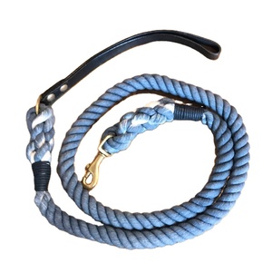<b>Dog</b> Lead With Leather Handle Eco Friendly Made From 100% Cotton Customized Colored Cotton Rope Handmade <b>Dog</b> <b>Leash</b> Pet <b>Leash</b> Set - Product Image 1