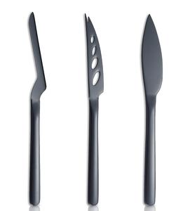 Juegos de cubiertos de acero inoxidable negro mate elegante de gama alta Mango de estilo goteo Plateado Cubiertos Sostenibles Elegantes para bodas - Product Image 1