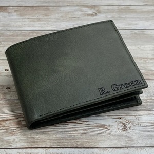 Portefeuille en cuir à deux volets pour hommes de la meilleure qualité WML-0099 style vintage court avec logo personnalisable vente chaude d'usine - Product Image 4