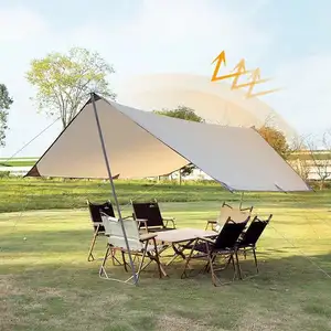 高品质重型遮阳篷弹起帐篷防水户外可折叠超大野营吊床雨蝇篷布210T