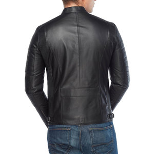Meilleure vente veste de moto en cuir véritable pour hommes Design unique avec capuche à col montant Tissu de haute qualité pour l'hiver Taille XL - Product Image 2