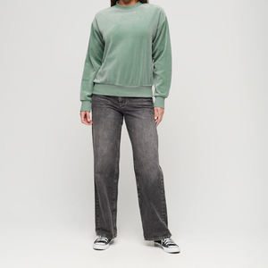 OEM Casual Plain Custom Embroidery logo Fleece Cotton <b>Women</b> Dropped Shoulder <b>Sweatshirt</b> - Product Image 6