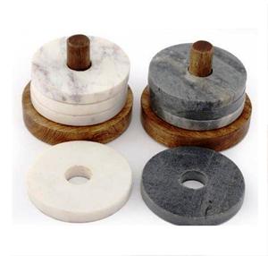Posavasos de mármol en Agra, Uttar Press, al mejor precio, posavasos de mango de madera natural y mármol, hecho en India - Product Image 1