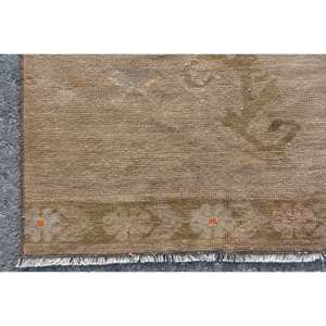 Alfombra clásica de lana de retazos marrón Beige, 2,7x8,7 pies, diseño turco para entrada, sala de estar, dormitorio, tamaño de mesa auxiliar con respaldo de látex - Product Image 3