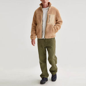 Wholesale Rate <b>Men's</b> Winter Custom Polar <b>Sherpa</b> <b>Jacket</b> Fleece Full Zip Up <b>Jacket</b> Long Sleeve Custom Logo <b>Sherpa</b> <b>Jacket</b> For <b>Men</b> - Product Image 6