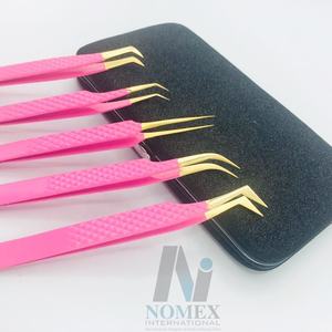 แหนบต่อขนตาทำจากสเตนเลสเนื้อสัมผัสทนทานสีชมพูทองปรับแต่งได้ตามต้องการ - Product Image 4