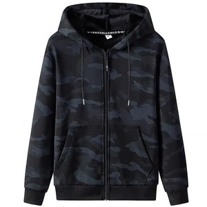Men's <b>Spring</b> Autumn New Style Loose Fit <b>Cardigan</b> Sweatshirt Camouflage Hooded Jacket Casual Hoodie - Product Image 5