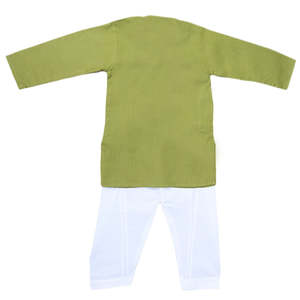 Traje Kurta Shalwar Bordado para Niños - Verde - Product Image 5