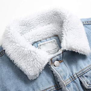 Chaqueta vaquera Vintage para hombre, Invierno otoño 2025, cuello de lana de cordero de gran tamaño a la moda, bordado, manga larga, algodón grueso, informal - Product Image 2