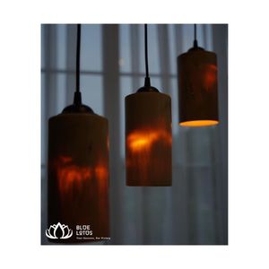 โคมไฟตั้งโต๊ะไม้แบบเรียบง่ายโคมไฟไม้ห้องนั่งเล่นห้องนอนท้องฟ้าโรงแรมดอกบัวสีฟ้าตกแต่งโต๊ะ - Product Image 2