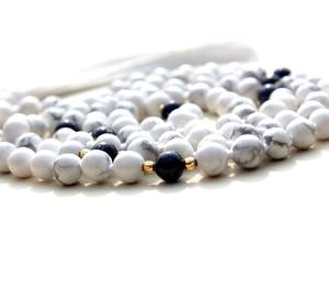 Colliers de prière en howlite de style bohème en gros, bijoux de yoga, 108 nœuds, mala fait à la main, colliers perlés d'artistes indiens - Product Image 3