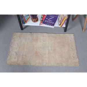 พรมตุรกีขนาดเล็ก 1.8x3.1 ฟุต (54x93 ซม.) สีน้ำตาลลายจุด พรมวินเทจ - Product Image 1