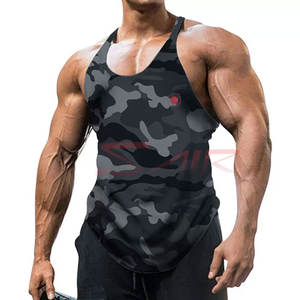 เสื้อกล้าม100% เข้ารูปกล้ามเนื้อของผู้ชายเสื้อผ้าออกกำลังกายแขนกุดผ้าฝ้ายออกแบบโลโก้สไตล์ลำลอง - Product Image 3