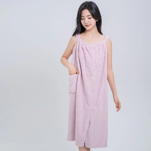 Toallas gruesas de baño para mujer, traje de terciopelo de nube usable, Toalla de baño gruesa para el cuerpo, gorro de pelo de secado rápido, albornoces, faldas de baño - Product Image 2