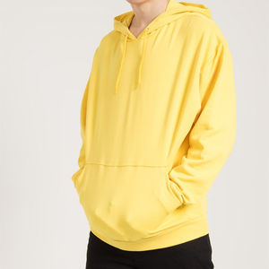 Sweat-shirts pour hommes de couleur jaune, vente en gros, personnalisation de la couleur, simple, uni, surdimensionné, mode d'hiver, sweat-shirts à capuche pour hommes - Product Image 3