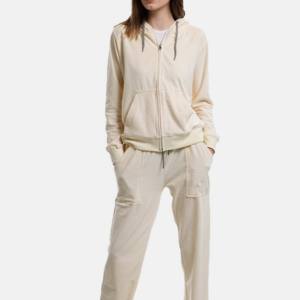 Wholesale Price Women's <b>Velour</b> Track Suit Hooded Cotton Logo Zipper Jacket Jogger Pants Set Streetwear for Winter Girl's Style - Product Image 5