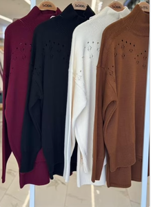 Conjunto de Dos Piezas Elegante Vintage Color Borgoña - Atuendo Coordinado de Estilo Retro para Mujer - Textil Turco de Alta Calidad Moda Clásica al por Mayor - Product Image 6