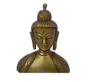 Figurine de tête de bouddha artisanale en laiton tenture murale parfaite pour les coins de méditation et la décoration de salon - Product Image 4