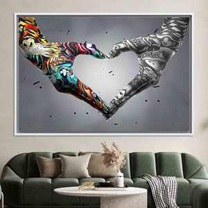 Love Hand Graffiti Canvas Art: Printed Wall Decor for Modern Spaces,WHITE FRAMED CANVAS - Product Image 1