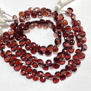 Cuentas de Briolette con forma de corazón facetado de granate de Mozambique, piedras preciosas naturales de 6MM de buena calidad para joyería - Product Image 5