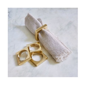 Servilleteros de metal con diseño de hoja único en oro rosa, plata y acabado dorado para Decoración de mesa - Product Image 2