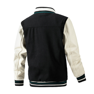 2025 personnalisé en gros OEM personnalisé mode chaîne broderie Patch varsité veste classique Bomber manteau pour hommes - Product Image 4